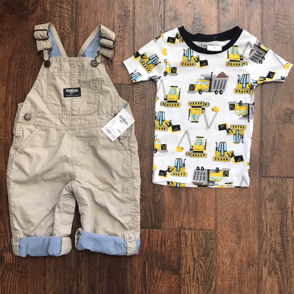 Boys overalls with t shirt